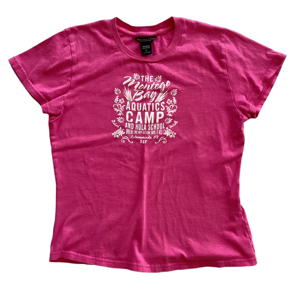 Abercrombie & Fitch pink Montego Bay graphic short sleeve T-shirt | juniors XL
